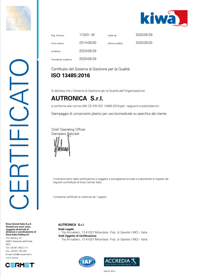 certificazione ISO 13485